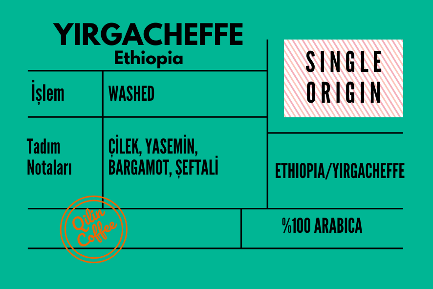Ethiopia Yirgacheffe Espresso & Filtre Kahve 500 Gr Paket