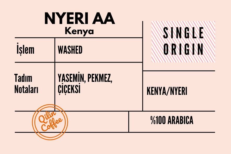 Kenya Nyeri AA Filtre&Espresso Kahve 1 Kg Paket